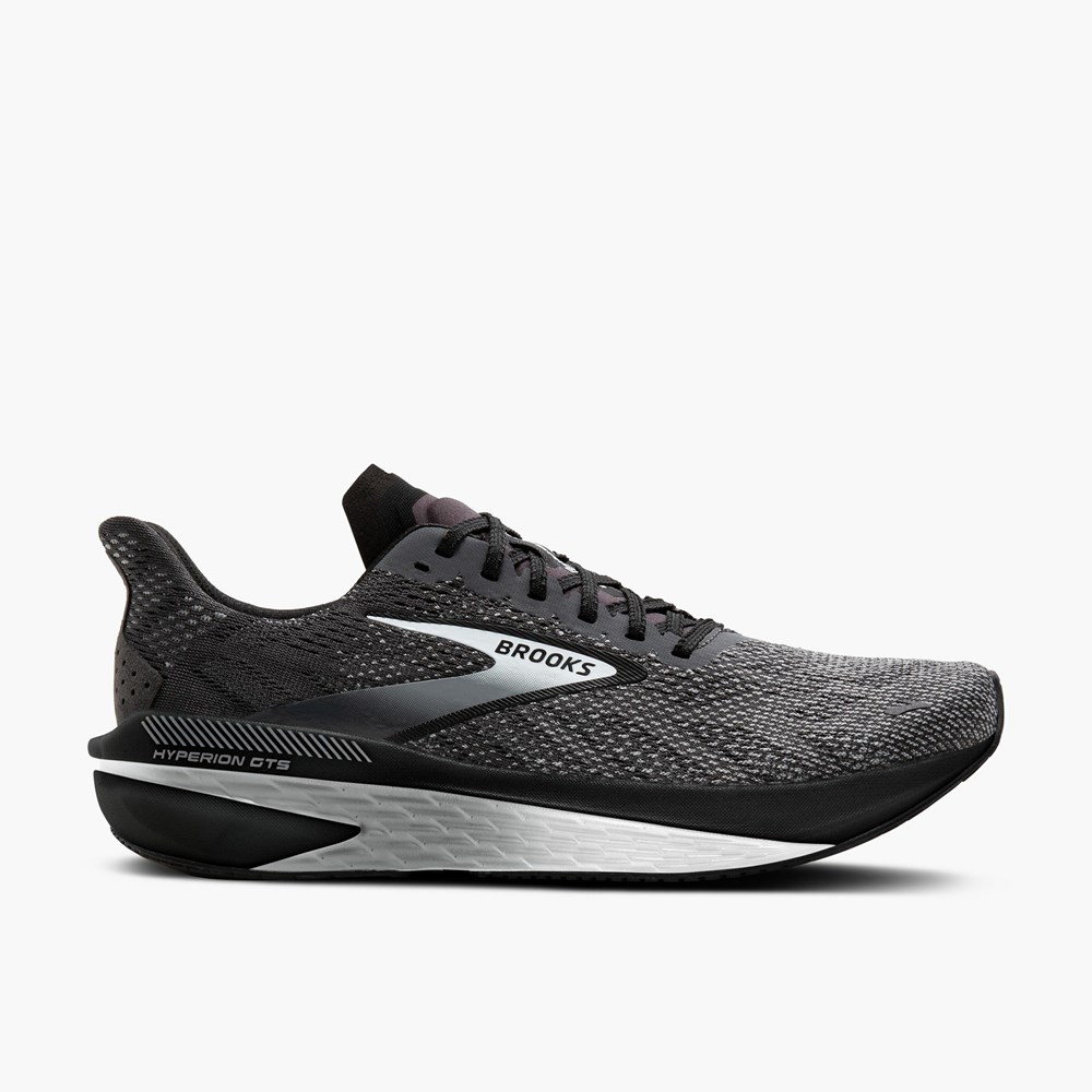 Chaussures Running Route Brooks Hyperion GTS 2 Noir Grise Homme | YRD-2049191